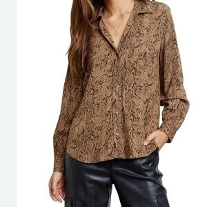 Rails Noemi snake print blouse XS new
